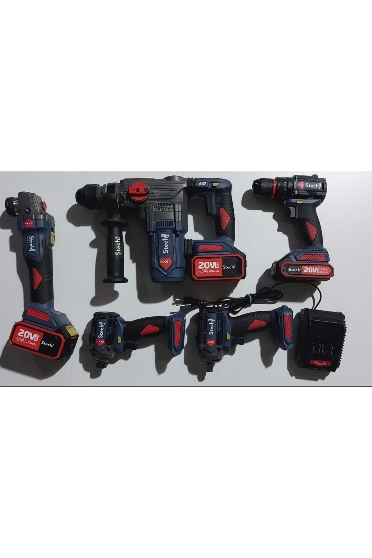 STECH AKÜLÜ 5 Lİ SET SX54-SX22-SX44-SX32-SX35  2X 4.0 AH+1 X2,0  AH 20 V