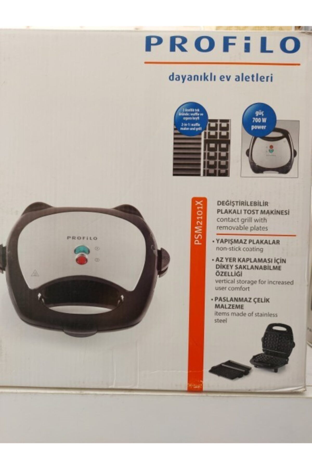 Değiştirilebilir Ve Yıkanabilir Tost Ve Waffle Makinesi Psm2101x